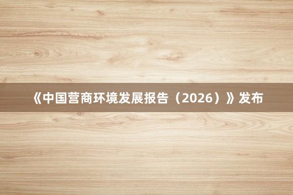 《中国营商环境发展报告（2026）》发布