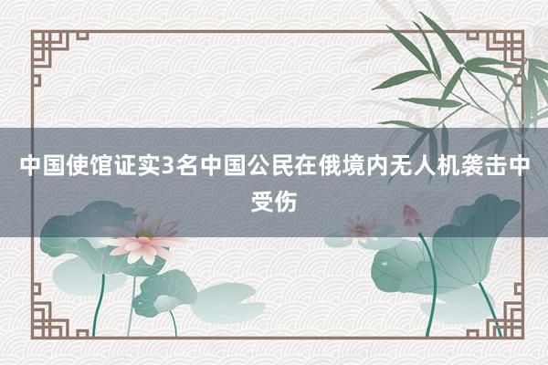 中国使馆证实3名中国公民在俄境内无人机袭击中受伤