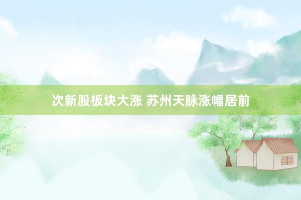 次新股板块大涨 苏州天脉涨幅居前