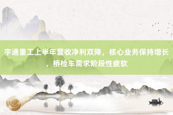 宇通重工上半年营收净利双降，核心业务保持增长，桥检车需求阶段性疲软