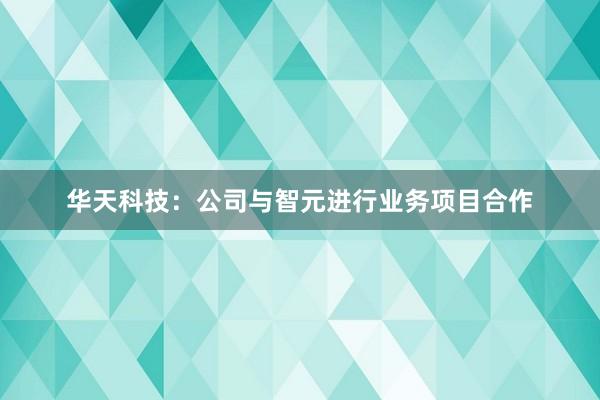 华天科技：公司与智元进行业务项目合作