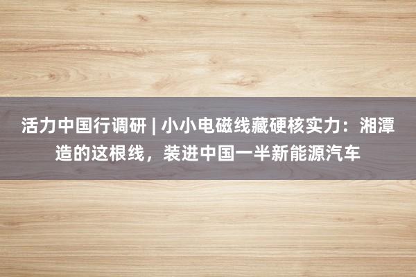 活力中国行调研 | 小小电磁线藏硬核实力：湘潭造的这根线，装进中国一半新能源汽车