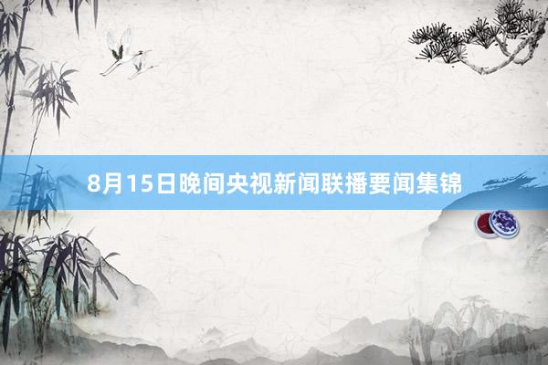 8月15日晚间央视新闻联播要闻集锦