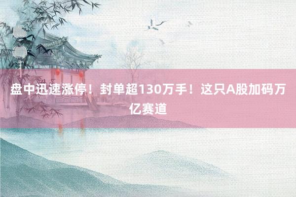 盘中迅速涨停！封单超130万手！这只A股加码万亿赛道