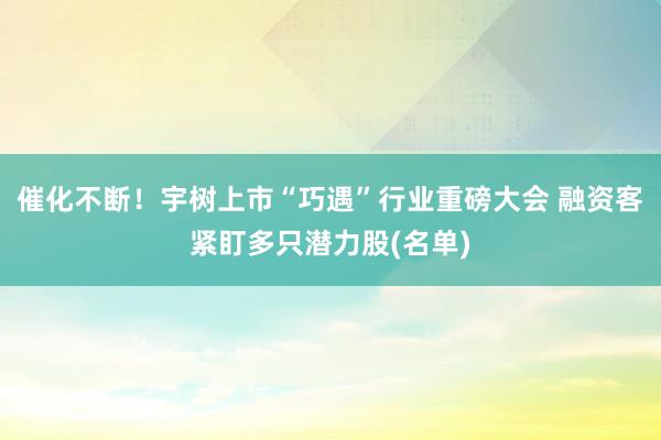 催化不断！宇树上市“巧遇”行业重磅大会 融资客紧盯多只潜力股(名单)