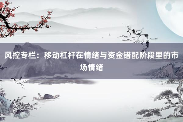风控专栏：移动杠杆在情绪与资金错配阶段里的市场情绪