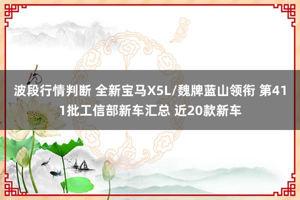 波段行情判断 全新宝马X5L/魏牌蓝山领衔 第411批工信部新车汇总 近20款新车
