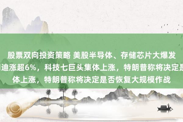 股票双向投资策略 美股半导体、存储芯片大爆发，Arm涨超8%，闪迪涨超6%，科技七巨头集体上涨，特朗普称将决定是否恢复大规模作战