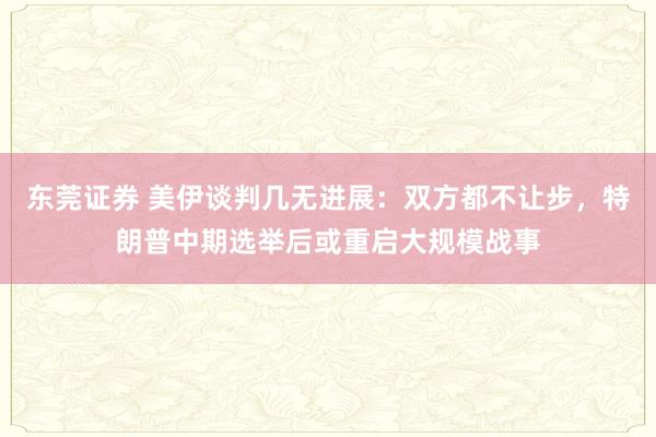 东莞证券 美伊谈判几无进展：双方都不让步，特朗普中期选举后或重启大规模战事