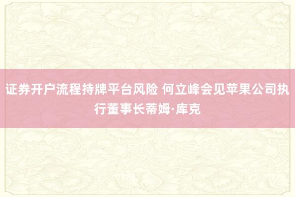 证券开户流程持牌平台风险 何立峰会见苹果公司执行董事长蒂姆·库克