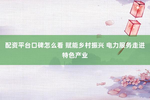 配资平台口碑怎么看 赋能乡村振兴 电力服务走进特色产业